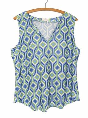 Jude Connally Top Shirt Sleeveless Golf Tennis Pickleball USA XL Green Purple